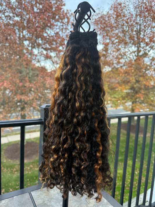 Burmese Virgin Curly Honey Highlights