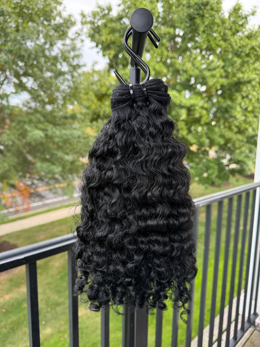 Cambodian Raw Curly Velvet Black